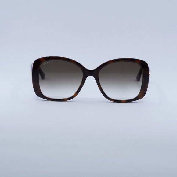 Gucci GG0762S 002 Sunglasses Havana Square Frame, Brown Gradient Lenses main image 5